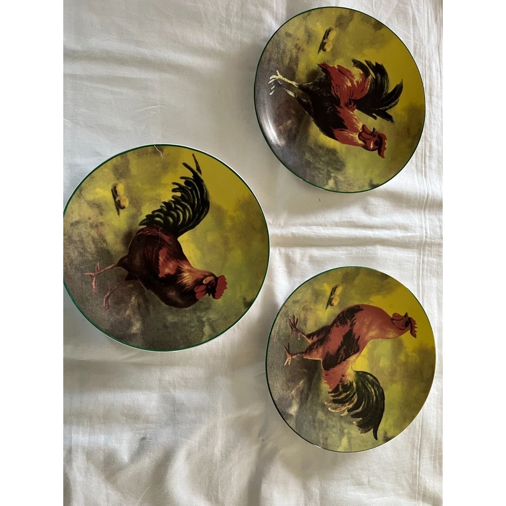 Gryphonware Vintage Decorative Farmhouse/rooster/chicken plates - set of 3